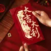 Paquetes de Sobres Rojos de Terciopelo Estilo Nuevo 2026 al por Mayor para Inauguración de Casa, Buena Suerte y Prosperidad, Regalo de Regreso para Casa Nueva, Sobres Rojos Grandes con Estampado Dorado de Terciopelo