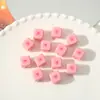 Cuentas acrílicas cuadradas multicolor en forma de corazón, dulces y frescas, con agujeros para ensartar, cuentas espaciadoras para pulseras de bricolaje, colgantes y materiales para accesorios hechos a mano