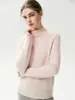 Estilo simple, sensación de alta calidad: Colección de otoño 2026, suéter de cachemira para mujer, cuello semialto, capa base de punto de cachemira, mangas raglán