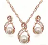 Europeu e Americano Transfronteiriço Novo Conjunto de Joias Colar de Flores Brincos conjunto Pingente Corrente de Clavícula Feminino Elegante Joias de Noiva