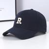 Gorra de béisbol rígida de alta calidad para mujer, de primavera y verano, estilo coreano, combinable con la cara y con la letra R del sol pequeño para hombre.