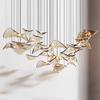 Lustre redondo de vidro para hall de hotel atmosfera de villa sala de estar sala de jantar design artístico sentido de design lustre de engenharia