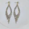 Pendientes coreanos sexy largos con borlas para mujer, temperamento, full diamante, celebridad de internet, distintivos, exagerados, versátiles para el rostro, pendientes delgados