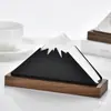 Base de Madera de Nogal Soporte para Servilletas de Acero Inoxidable Encimera de Barra de Hotel Soporte Vertical Cuadrado para Servilletas Restaurante Caja de Servilletas Comercial