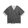 Ropa para Hombre Beijie 2026 Verano Nuevo Estilo Camiseta de Manga Corta Falsa de Dos Piezas Camiseta de Manga Raglán de Moda para Hombre Camiseta de Media Manga