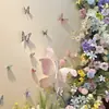 Adesivo de parede de borboleta 3D em PVC área de fotos atmosfera decoração de cena canto de check-in renovação outros guarda-roupas