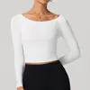 Ropa de Yoga de Manga Larga Transfronteriza para Mujer Otoño e Invierno, Ajustada, Transpirable, Camisetas Deportivas para Correr, Fitness, Ropa de Entrenamiento de Pilates de Secado Rápido