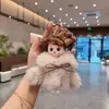 Novo Pingente Chaveiro de Boneca Cartoon de Olhos Grandes, Fofo Laço de Pelúcia Vinil Boneca Charme de Bolsa