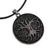 Cross-border Viking Tree of Life Liga de Zinco Pingente Retro Odin Rune World Tree Colar Redondo Joias Europeias e Americanas