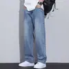Jeans de Mezclilla Lavada Vintage para Hombre, Nuevo Estilo Primavera y Otoño, Corte Recto Holgado, Marca de Moda Estilo Americano, Pantalones Largos Casuales para Hombre