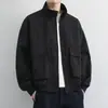 Chaqueta de trabajo estilo japonés, cuello alto, top casual para hombre, holgada y ligera, chaqueta de entrenador estilo americano, chaqueta bomber casual, moderna