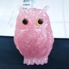 Adornos de animales de grava de cristal de resina con explosiones transfronterizas, imitación de jade, amatista en polvo, búho de cristal, decoración de escritorio, regalo