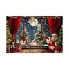 Bandeira de Rena de Natal Transfronteiriça Bandeira de Garagem do Papai Noel Pano para Pendurar em Fotografia Layout de Festa Pano de Fundo Decorativo