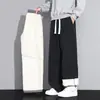 Pantalones de Lana de Cordero para Hombre Invierno Polar Grueso Rectos Pantalones de Chándal 2025 Nuevos de Algodón Casual Largos para Hombre