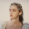 Corrente para Chapéu com Franja de Pérola Artificial Trançada Estilo Novo Europeu e Americano Acessórios de Cabelo Versáteis Elegantes de Alta Qualidade Acessórios de Styling para Fotografia de Viagem