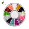 Suministro de comercio exterior 12 colores Perla 3 mm de diámetro arte de uñas decoración de disco de 12 cuadrículas DIY semicírculo fondo plano Perla taladro