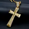 Collar con colgante de diamantes chapado en oro y acero de titanio con joyería de hip hop HIPHOP europea y americana.