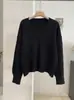 KEKEZOON Suéter de Punto Acanalado de Color Sólido con Cuello en V para Mujer Otoño Invierno Engrosado Manga Larga Holgado Tendencia 9292
