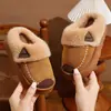 Chinelos de Algodão para Crianças Couro Impermeável Macio Antiderrapante Pelúcia Espesso Pai-Filho Adulto Casal Casa Inverno Quente Sapatos de Algodão Inverno