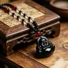 Colgante Imitación Obsidiana Guanyin Buda Maitreya Colgante Buda del Año de Nacimiento para Hombre Collar Buda de Jade Bodhisattva Suministro Directo del Fabricante del Área Escénica