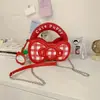 Bolsa de Caricatura Linda con Forma de Lazo, Bolso de Mano Exquisito con Patrón de Cachorro a Cuadros, Mochila Pequeña Dulce y Ligera para Niñas