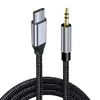 Cabo de Áudio Tipo-C para 3,5mm para Alto-falantes de Áudio de Carro, Plug Auxiliar para Tablets, Celulares, Adaptador de Reprodução de Áudio de Carro