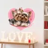 Pegatinas de Pared de Amazon Transfronterizas Dibujos Animados Cachorro Lindo Corazón de Amor Dormitorio Sala de Estar Estudio Pegatinas Decorativas Autoadhesivas Venta al por Mayor en Stock