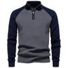 Nuevo Suéter Cardigan de Punto Abierto a la Mitad para Hombre Otoño e Invierno, Manga Larga, Cuello Alto, Color Sólido, Top Casual Versátil para Usar en Capas
