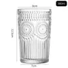 Copo de Vidro Nórdico com Borda Dourada, Copo de Água Retro com Estampa de Girassol, Copo de Suco Espesso Isn, Taça de Vinho Doméstica, Copo de Café da Manhã