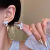 Pendientes de Lazos Microincrustados de Circonita de Venta Caliente Estilo Coreano 2026 para Mujer, Aguja de Plata S925, Pendientes de Perla de Botón de Gama Alta Nicho