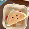 Pingente de Pelúcia Sanduíche Rangente Desenho Animado Criativo Boneco de Comida Chaveiro Pingente de Bolsa Versátil Presente Atacado