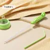 Cepillo de Paja de Mango Largo para Limpiar Ranuras de Biberones, Tubos de Vasos de Agua y Cepillo de Limpieza Especializado para Vasos de Agua