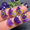 Amethysto natural Pingente de pedra bruta em formato de crescente Fio trançado para DIY Enrolamento Pulseira com incrustação Colar Corrente para clavícula Pequena gota pendurada