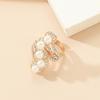 Anillo de Diamante y Perla de Diseño Creativo de Personalidad Estilo Mori Simple Anillo de Aleación Atmosférico Exagerado de Moda Europea y Americana