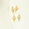 Nuevo Colgante Chinoiserie Dorado Mate Retro Flor de Loto Aleación Pulsera de Cuentas Hecha a Mano DIY Collar Joyería Accesorios de Perlas