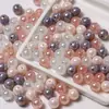 Macaron Perlas Redondas Iridiscentes Perlas de Vidrio de Color Gradiente Material para Hacer Pulseras y Collares Hechos a Mano Accesorios para Joyería