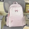 Mochila Nueva con Diseño de Cuadros tipo Tartán Dulce de Moda para Estudiante de Primaria Chica Alta Apariencia Mochila de Escuela Secundaria
