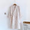 Pijama de verano para mujer, camisón de gasa de algodón, nuevo, japonés, bonito, con mangas 3/4, falda kimono, albornoz