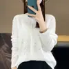 Nueva Colección Primavera y Otoño: Cárdigan de Lana Tejida de Alta Gama para Mujer, con Diseño Jacquard Hueco, Parte Superior Exterior de Manga Larga