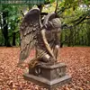 Escultura de Bronze Deusa Chorando Anjo Triste Alado Ocidental Figura de Paisagem Europeia Estátua de Bronze Fundido Latão
