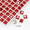 Rhinestones para Uñas Dongzhou Crystal Light Color Rojo Rosa con Base Puntiaguda, Corazón Inclinado, Brillo Deslumbrante, Decoraciones para Uñas de Corazón de Cristal K9 Color Durazno, Corazón Inclinado Rectangular