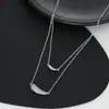 Corrente Elegante para Clavícula Banhada a Ouro Real com Zircônias Micro-Pavimentadas Colar Pingente Dupla Camada Estilo Europeu e Americano para Mulheres Venda por Atacado