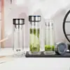 Vaso de cristal de lujo de alta gama con tapa de textura de cuero sintético, fácil de limpiar, un gran regalo de negocios para hombres