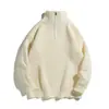 Suéter de punto para hombre con media cremallera y cuello alto para otoño e invierno, casual y elegante, marca de moda, top de punto holgado para usar en capas
