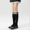 Zapatos y Calcetines: Calcetines de Algodón para Mujer de Primavera y Otoño con Lazo, Estilo Miu Ballet Dulce Estilo Coreano Largos Sin Costuras de Algodón
