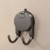 Gancho de ventosa, gancho para pendurar papel higiênico, gancho sem furos para porta de banheiro e cozinha, gancho duplo, gancho de alta resistência com capacidade de carga