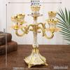 Nuevo Candelabro Retro de Lujo Ligero Estilo Nórdico Moderno Candelabro Electroplateado de Aleación de Zinc Candelabro Multiespecificación Portavelas de Boda