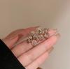 Pendientes de plata con forma de aguja francesa, con lazo de perla y flor de lujo, estilo vintage de alta gama, elegantes pendientes para mujer.