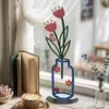 Adorno de Florero Creativo de Hierro Forjado, Decoración de Flores de Mesa, Ambiente para Sala de Estar, Dormitorio, Entrada, Artesanía para Decoración del Hogar