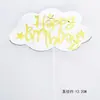 Decoração de Bolo Nuvens Feliz Aniversário Plug-in Conjunto de Cartões para Bolo de Aniversário